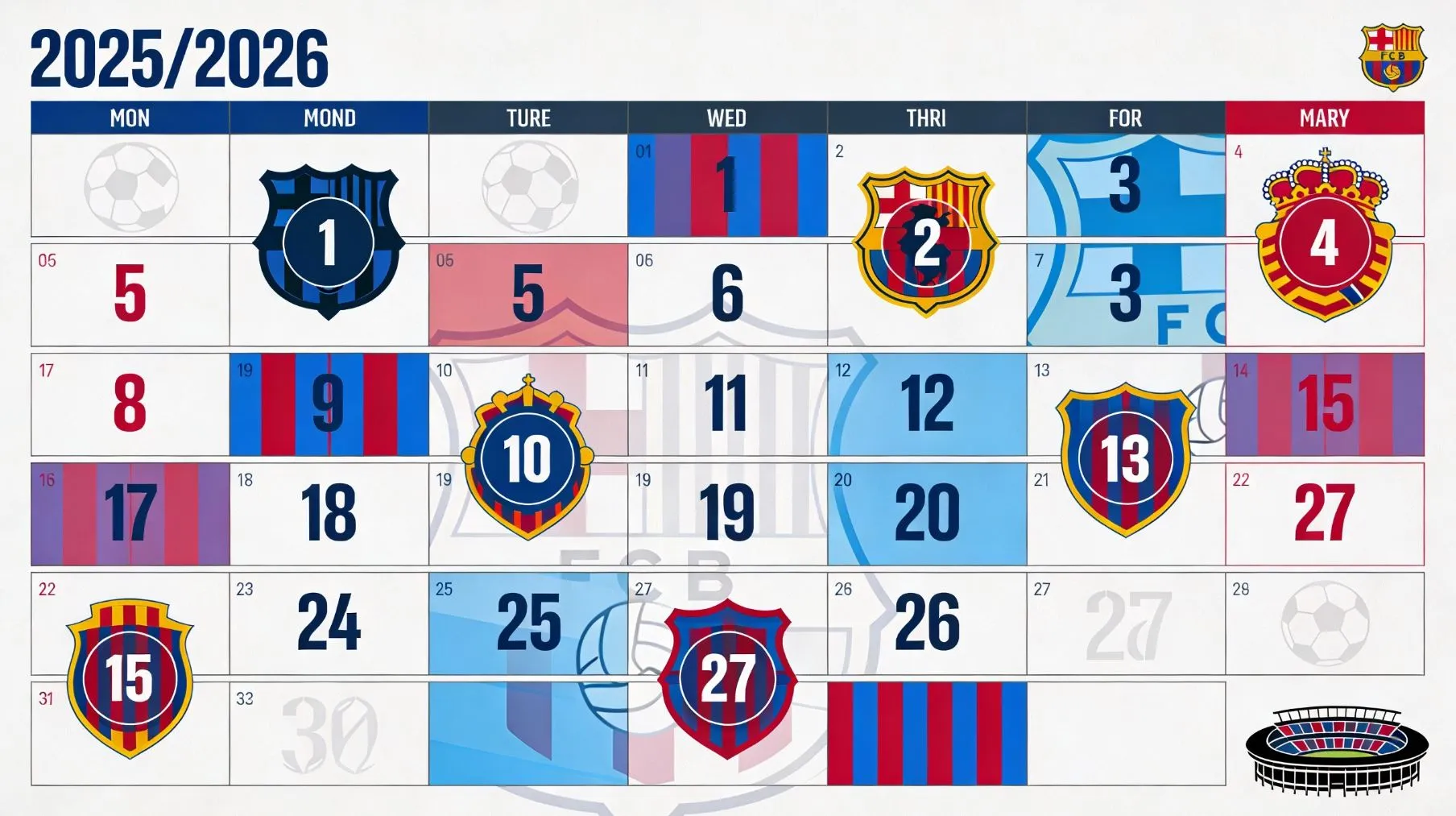 Календарь матчей ФК Барселона на сезон 2025/2026